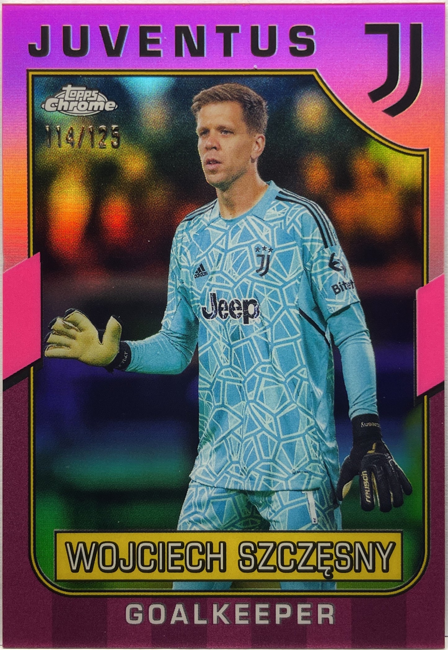 Wojciech Szczesny 114/125 Pink Topps Chrome Juventus 2022/23