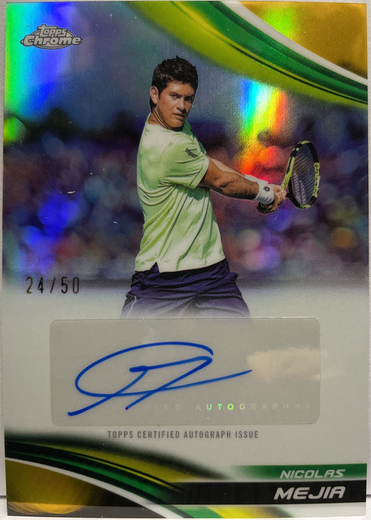 Nicolas Mejia 24/50 Autograph Gold Topps Chrome Tennis 2025
