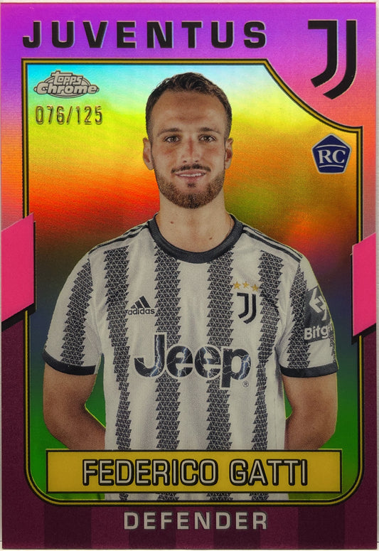 Federico Gatti 76/125 Rookie Pink Topps Chrome Juventus 2022/23