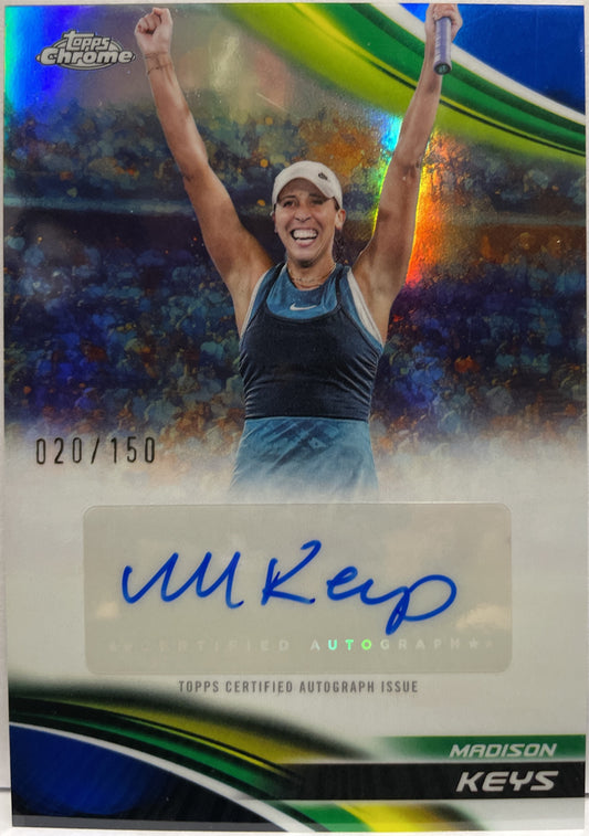 Madison Keys 20/150 Autograph Blue Topps Chrome Tennis 2025