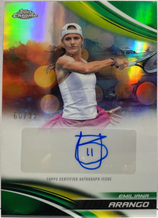 Emiliana Arango 60/99 Autograph Green Topps Chrome Tennis 2025