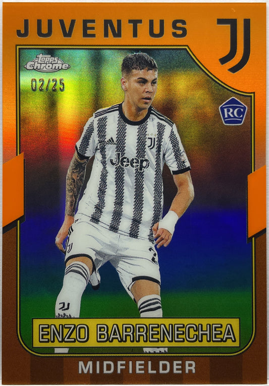 Enzo Barrenechea 2/25 Rookie Orange Topps Chrome Juventus 2022/23