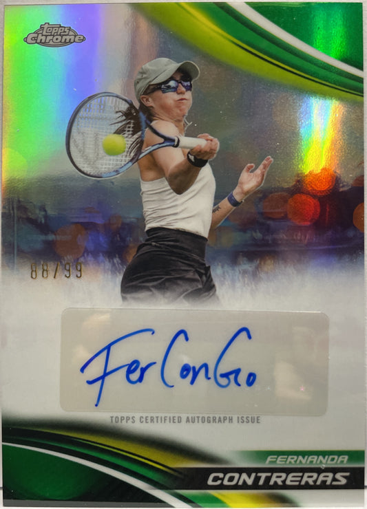 Fernanda Contreras 88/99 Autograph Green Topps Chrome Tennis 2025
