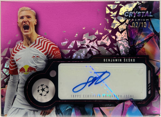 Benjamin Sesko 2/10 Autograph Topps Crystal UCC 2023/24