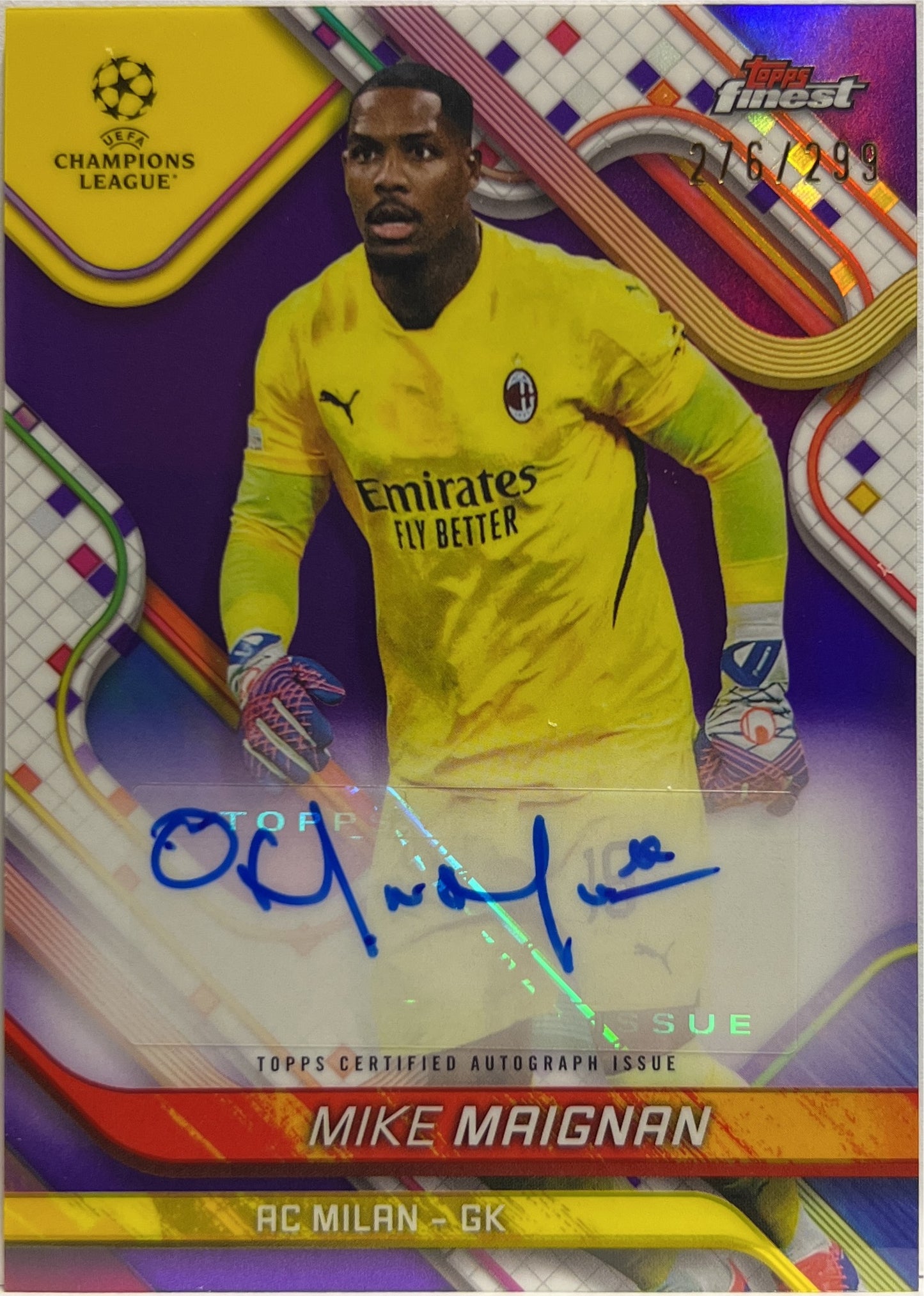 Mike Maigna 276/299 Autograph Purple Topps Finest UCC 2024/25