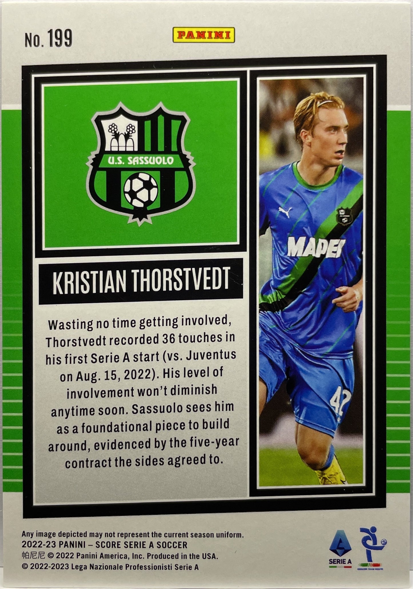 Kristian Thorstvedt 4/5 Green Laser Score Serie A 2021/22