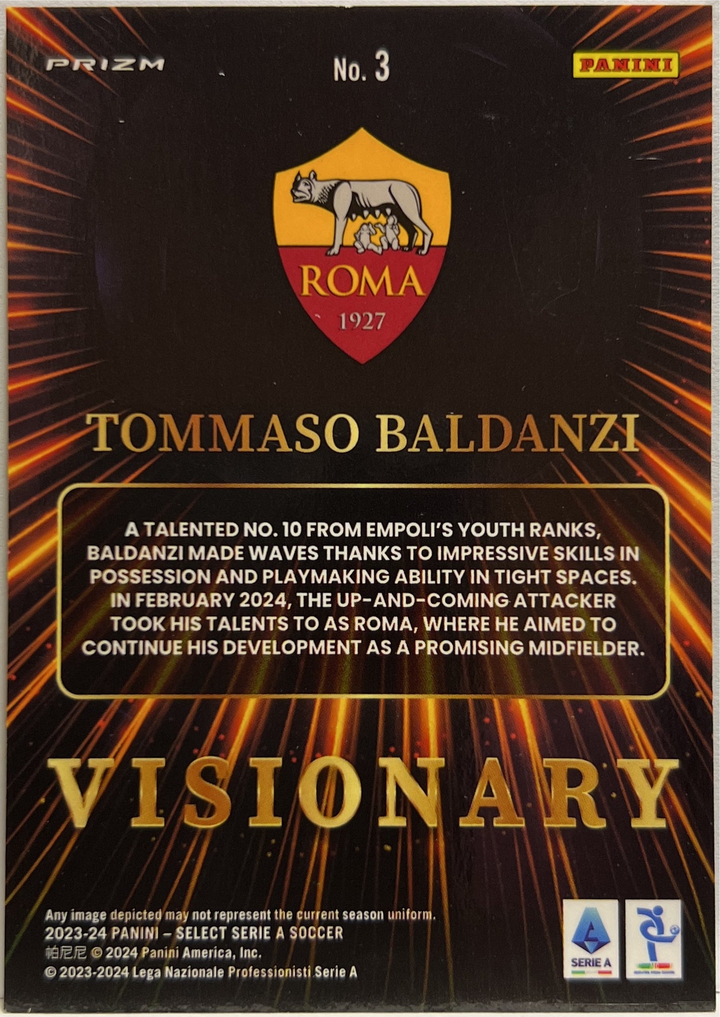 Tommaso Baldanzi Visionary Select Serie A 2023/24
