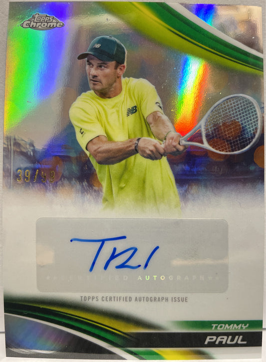 Tommy Paul 39/99 Autograph Topps Chrome Tennis 2025