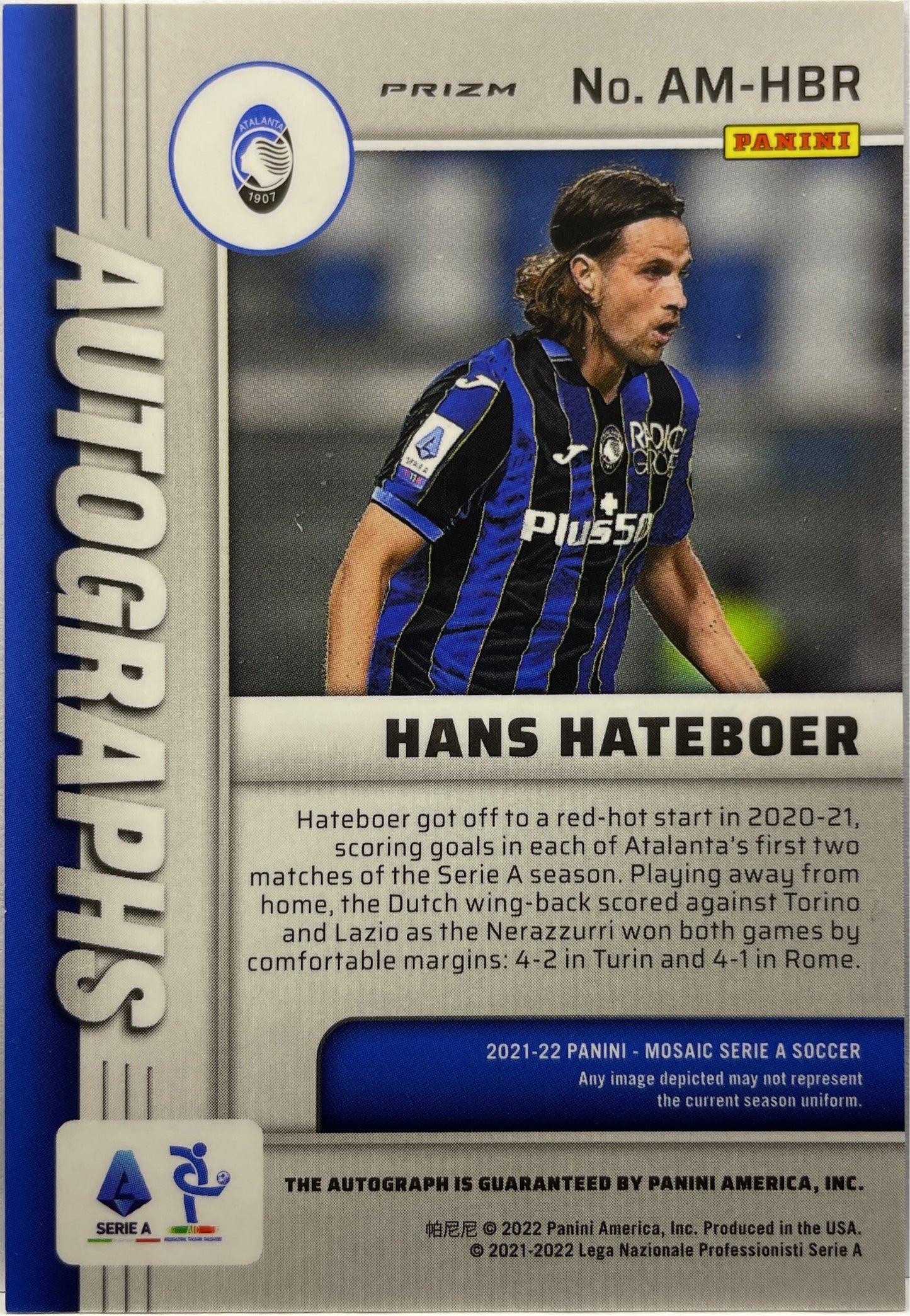 Hans Hateboer Autograp Mosaic Serie A 2021/22