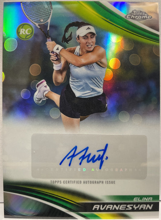 Elina Avanesyan Rookie Autograph Refractor Topps Chrome Tennis 2025