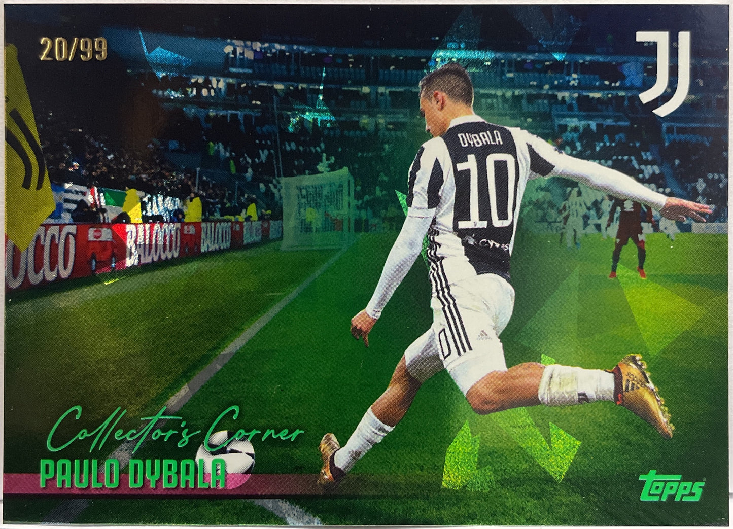 Paulo Dybala 20/99 Collector's Corner Cracked Ice Green Topps Juventus Set 2025/26