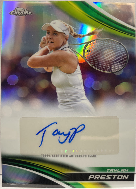 Taylah Preston Autograph Refractor Topps Chrome Tennis 2025