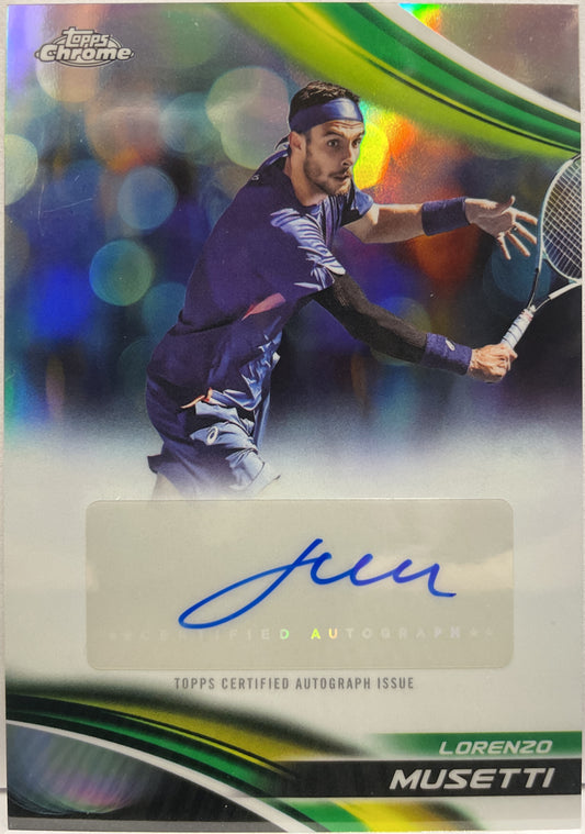 Lorenzo Musetti Autograph Refractor Topps Chrome Tennis 2025