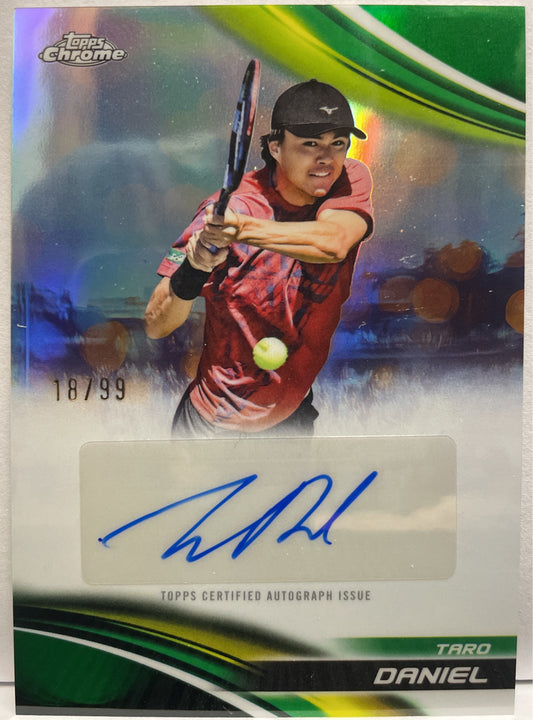 Taro Daniel 18/99 Autograph Green Topps Chrome Tennis 2025