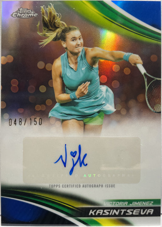 Victoria Jimenez Kasintseva 48/150 Autograph Blue Topps Chrome Tennis 2025