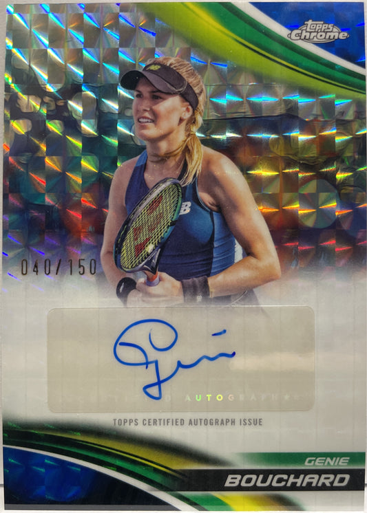 Genie Bouchard 40/150 Autograph Blue Geometric Topps Chrome Tennis 2025