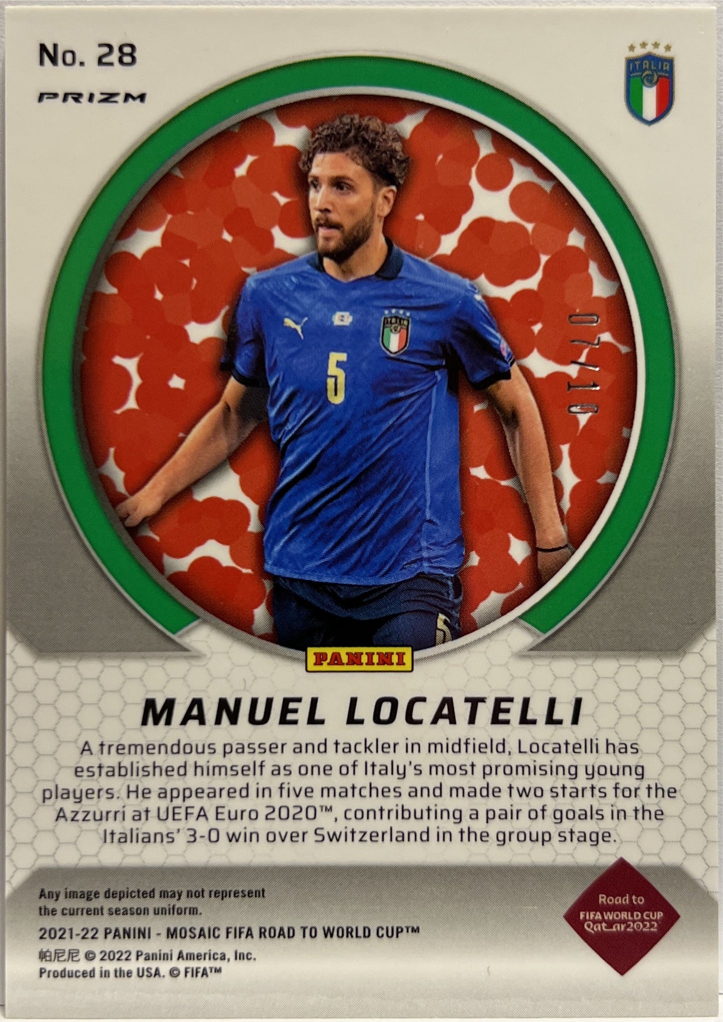 Manuel Locatelli 7/10 Men Of Mastery Gold Mosaic Road To Qatar 2021/22