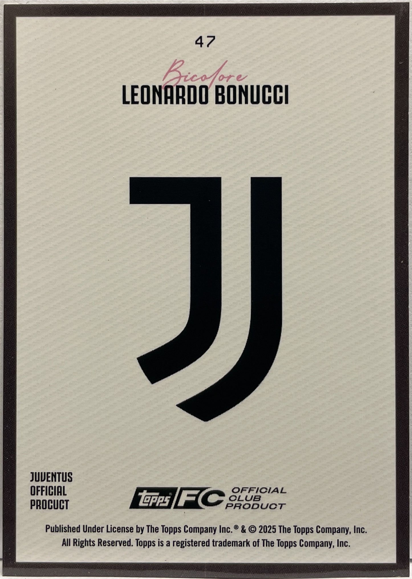 Leonardo Bonucci 4/150 Bicolore Topps Juventus Set 2025/26