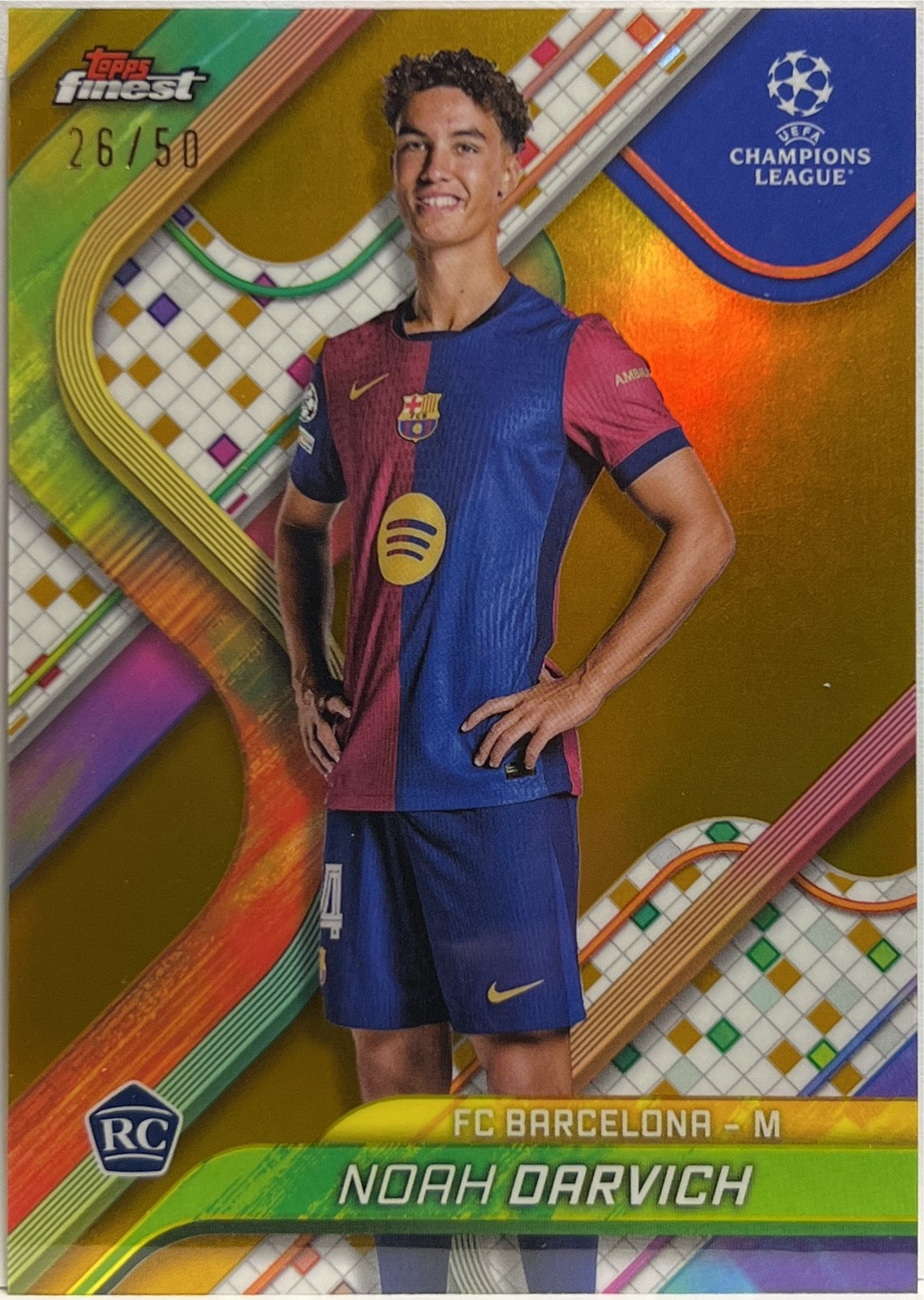 Noah Darwich 26/50 Rookie Gold Topps Finest UCC 2024/25