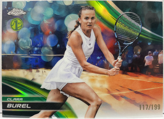 Clara Burel 117/199 1ST Aqua Topps Chrome Tennis 2025
