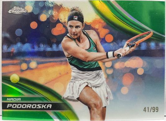 Nadia Podoroska 41/99 Green Topps Chrome Tennis 2025