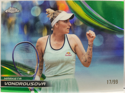Marketa Vondrousova 19/99 Green Topps Chrome Tennis 2025