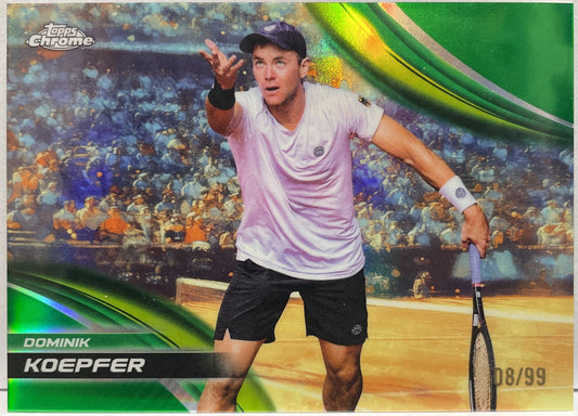 Dominik Koepfer 8/99 Green Topps Chrome Tennis 2025