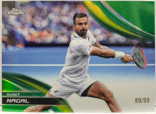 Sumit Nagal 89/99 Green Topps Chrome Tennis 2025