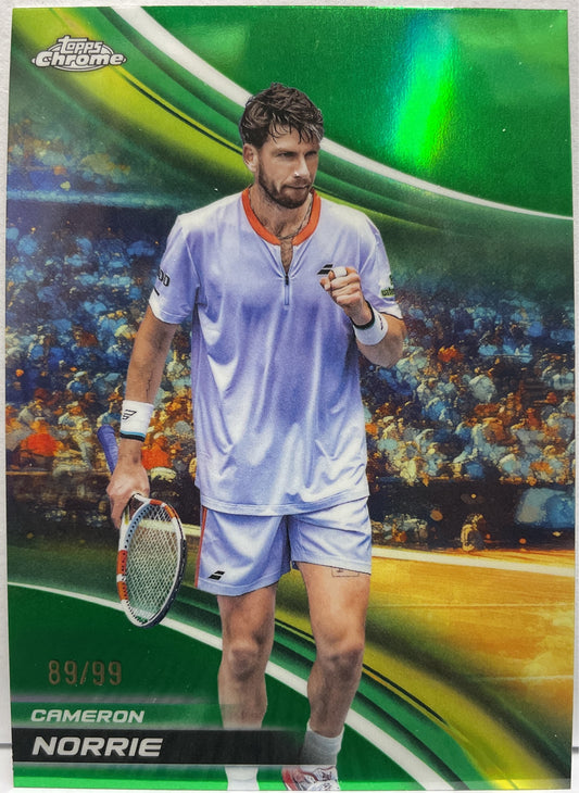 Cameron Norrie 89/99 Green Topps Chrome Tennis 2025