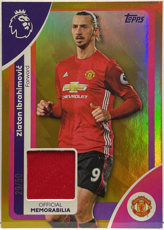 Zlatan Ibrahimovic 29/50 Patch Worn Gold Topps Premier League EPL 2026