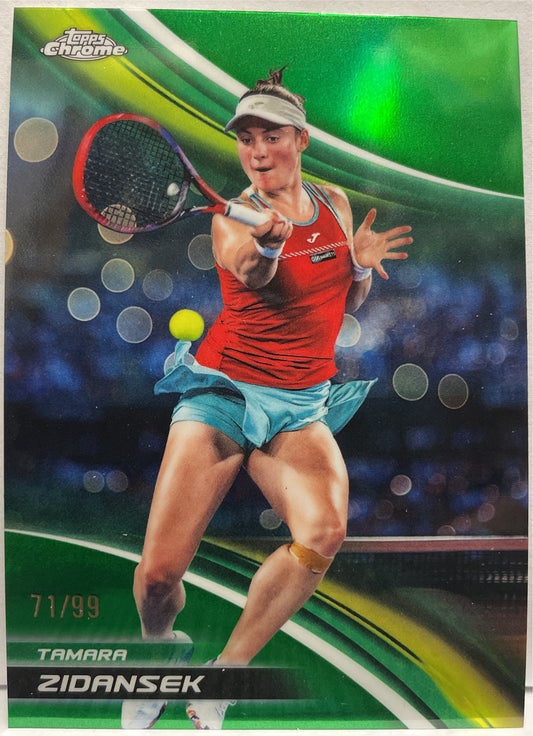 Tamara Zidansek 71/99 Green Topps Chrome Tennis 2025