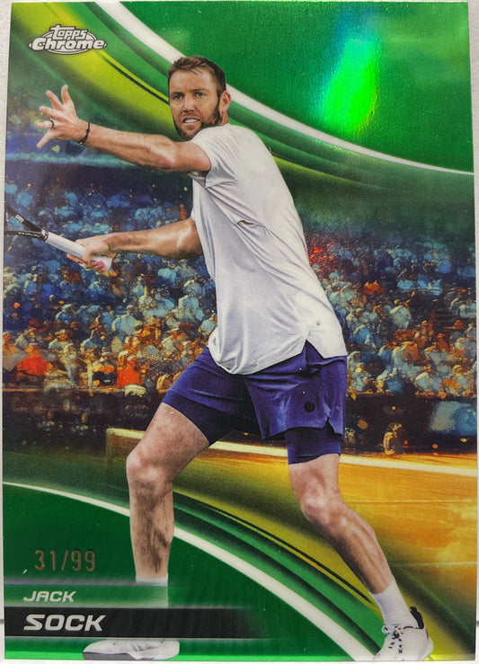 Jack Sock 31/99 Green Topps Chrome Tennis 2025