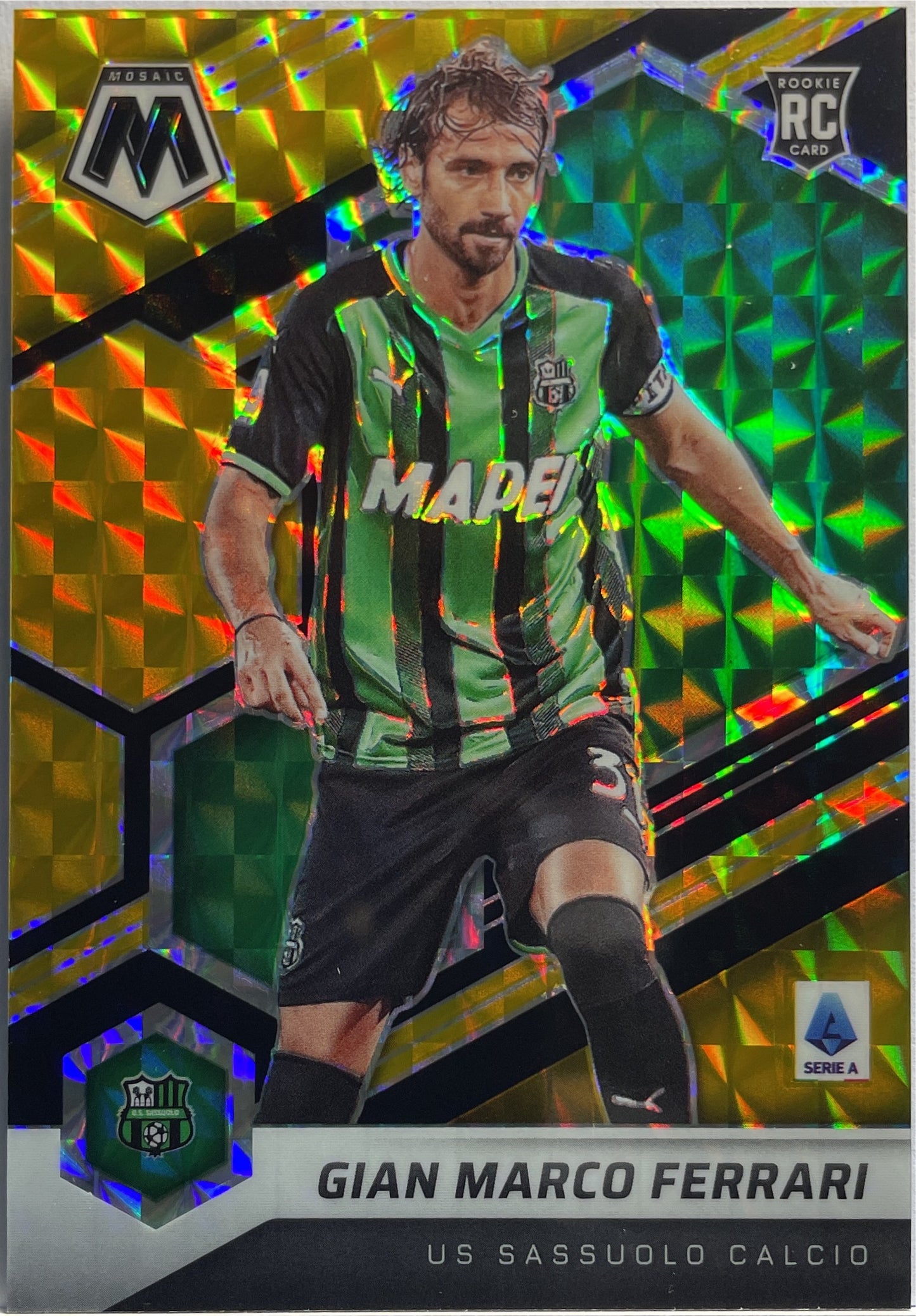 Gian Marco Ferrari 7/8 Rookie Gold/Black Mosaic Serie A T-Mall 2021/22