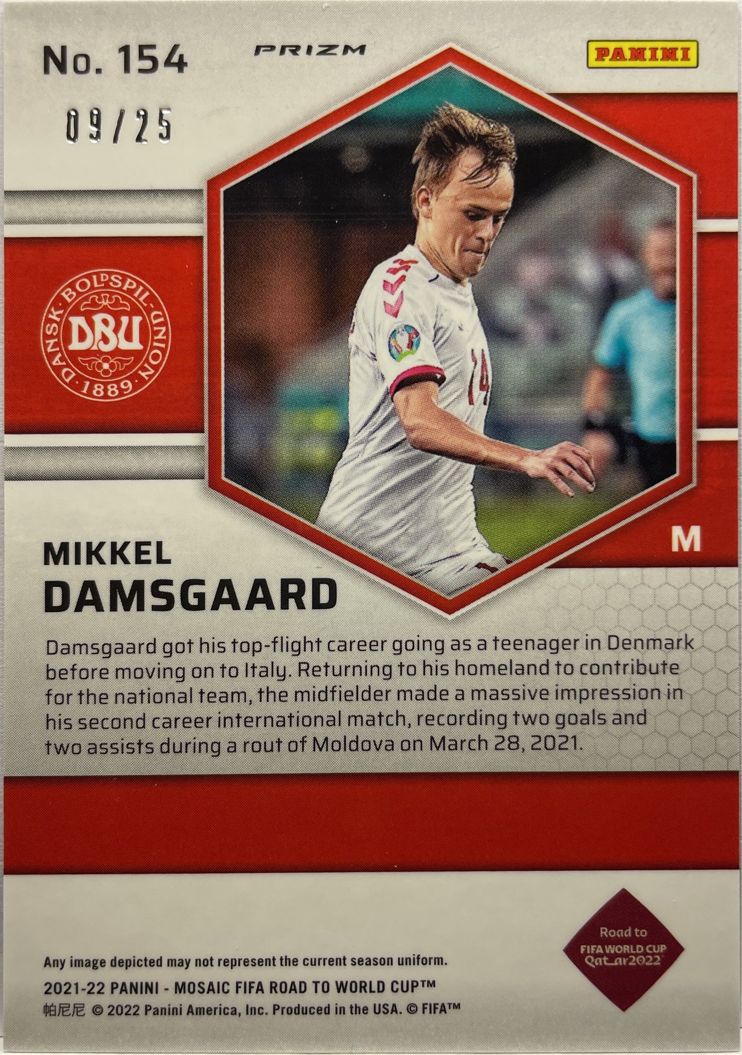 Mikkel Damsgaard 9/25 Pink Mosaic Road To Qatar 2021/22