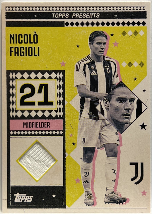 Nicolo Fagioli Patch Presents Topps Juventus Premium Team Set 2024/25