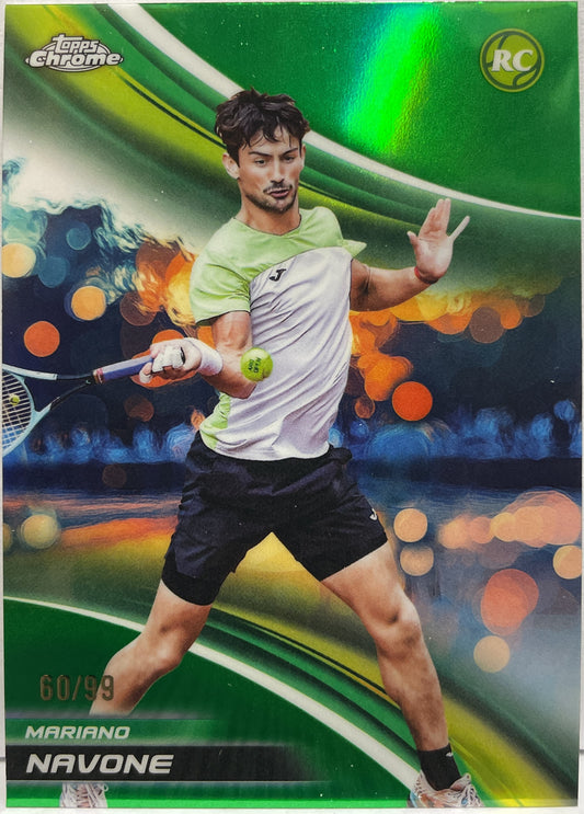 Mariano Navone 60/99 Rookie Green Topps Chrome Tennis 2025