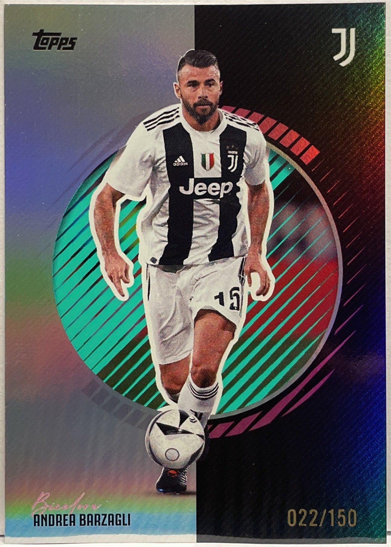 Andrea Barzagli 22/150 Bicolore Topps Juventus Set 2025/26