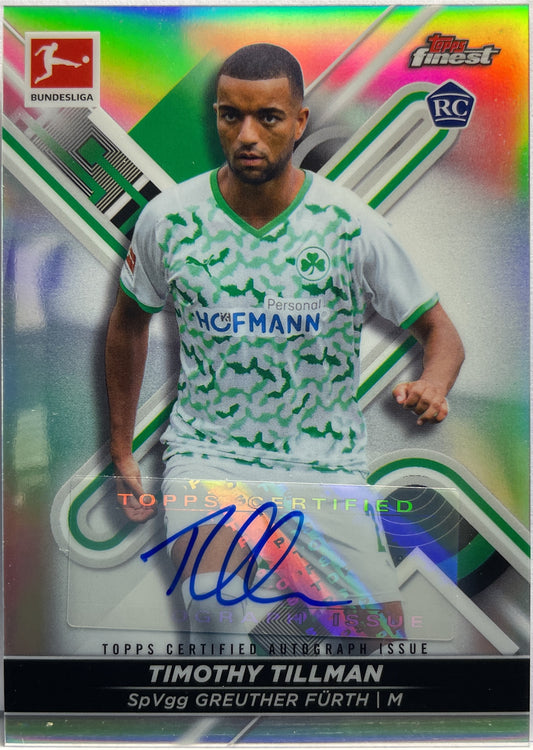 Timothy Tillman Rookie Autograph Topps Finest Bundesliga 2021/22