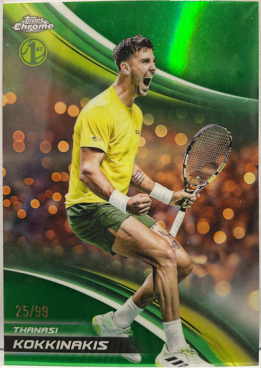 Thanasi Kokkinakis 25/99 1ST Green Topps Chrome Tennis 2025