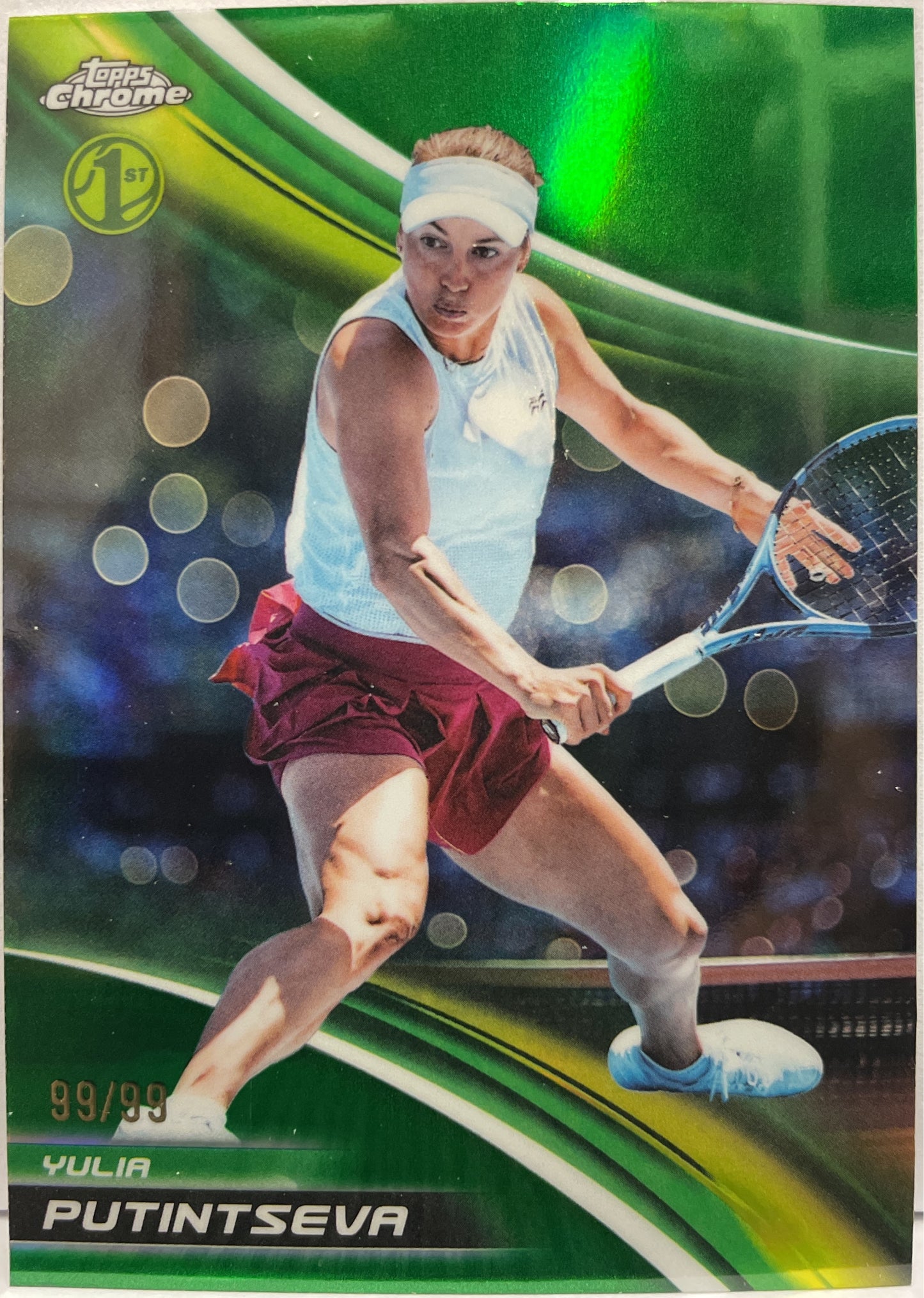 Yulia Putintseva 99/99 1ST Green Topps Chrome Tennis 2025