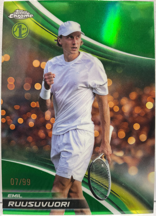 Emil Ruusuvuori 7/99 1ST Green Topps Chrome Tennis 2025
