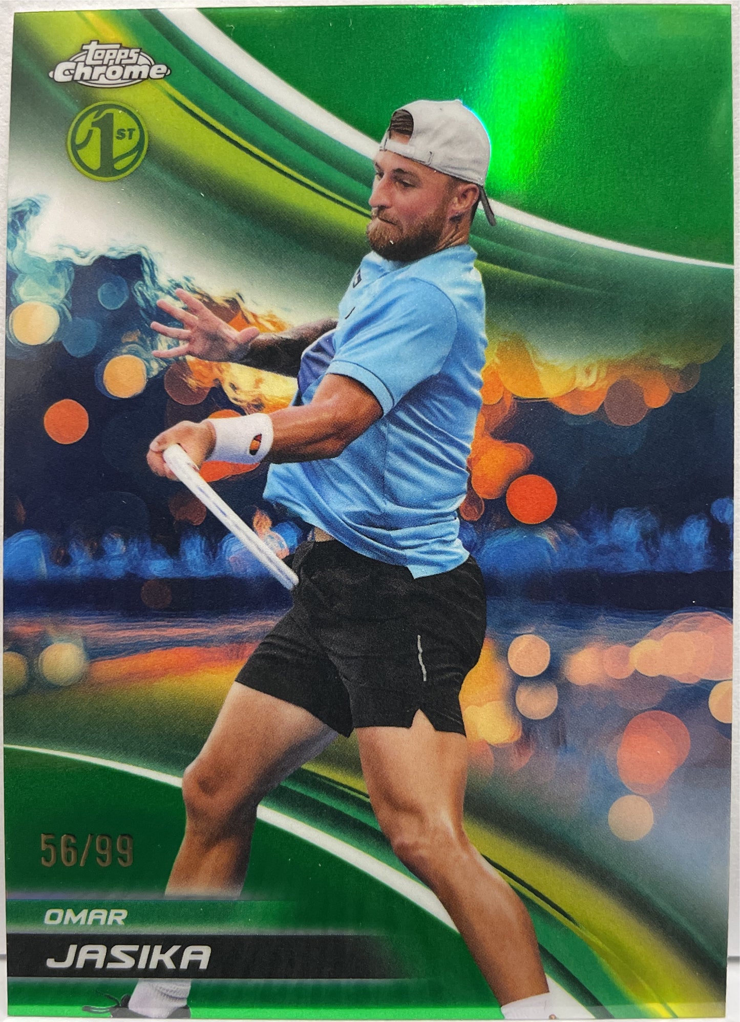 Omar Jasika 56/99 1ST Green Topps Chrome Tennis 2025