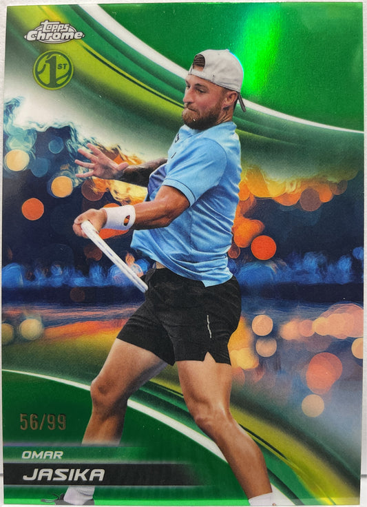 Omar Jasika 56/99 1ST Green Topps Chrome Tennis 2025