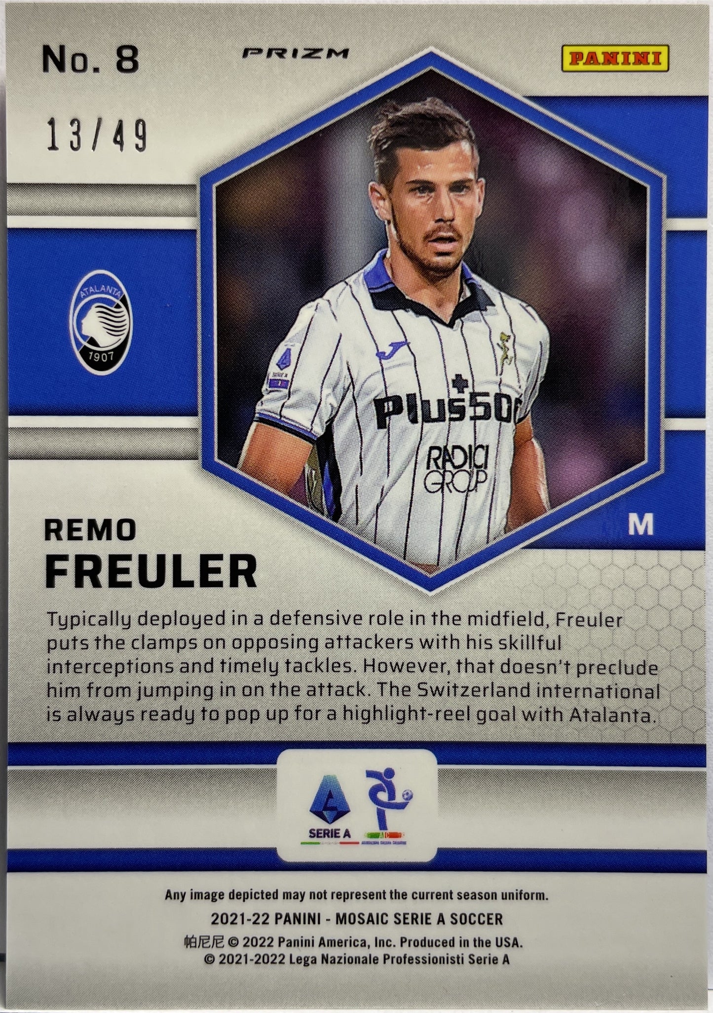 Remo Freuler 13/49 Purple Mosaic Serie A 2021/22