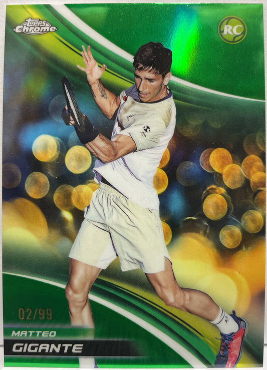 Matteo Gigante 2/99 Rookie Green Topps Chrome Tennis 2025