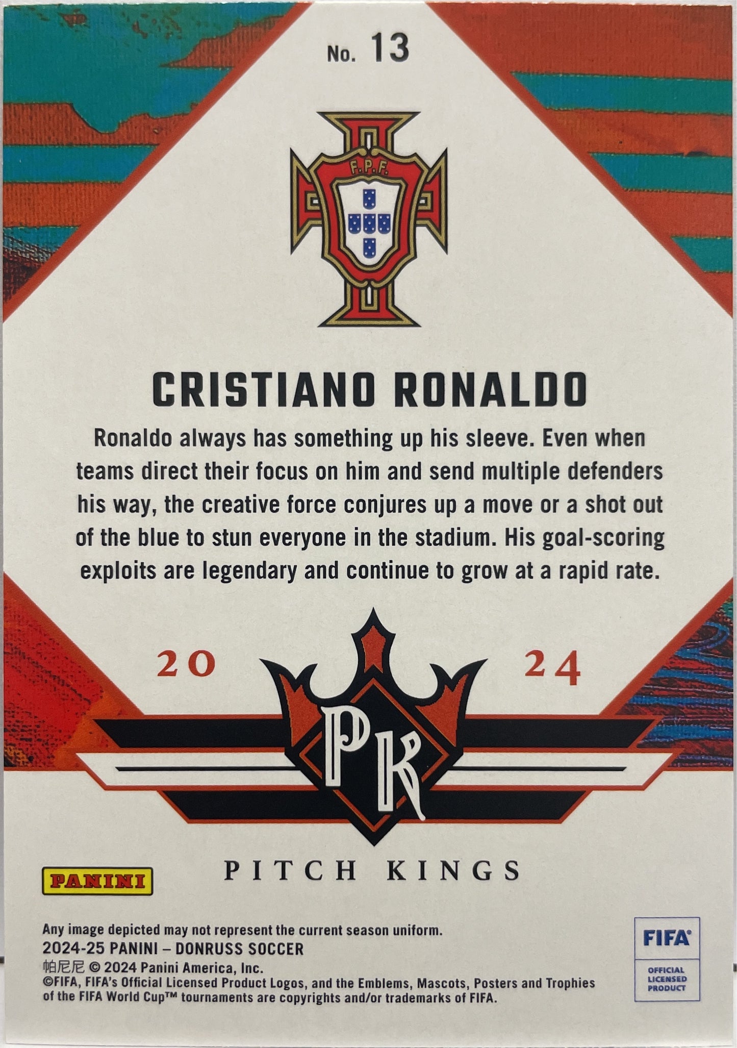 Cristiano Ronaldo Pitch King Silver Donruss Fifa 2024/25