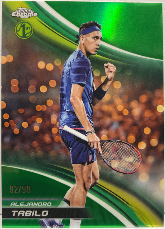 Alejandro Tabilo 92/99 1ST Green Topps Chrome Tennis 2025