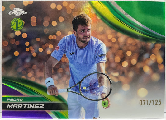 Pedro Martinez 71/125 1ST Purple Green Topps Chrome Tennis 2025