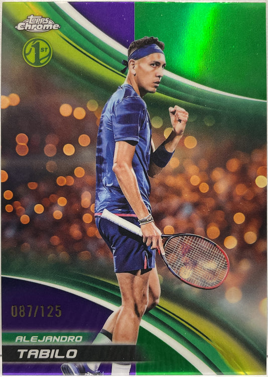 Alejandro Tabilo 87/125 1ST Purple Green Topps Chrome Tennis 2025