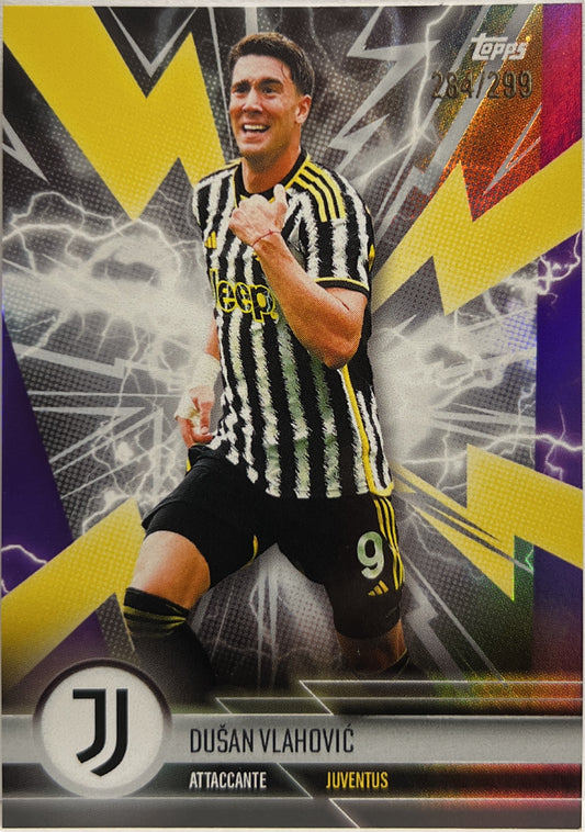 Dusan Vlahovic 284/299 Purple Topps Juventus Fan set 2023/24